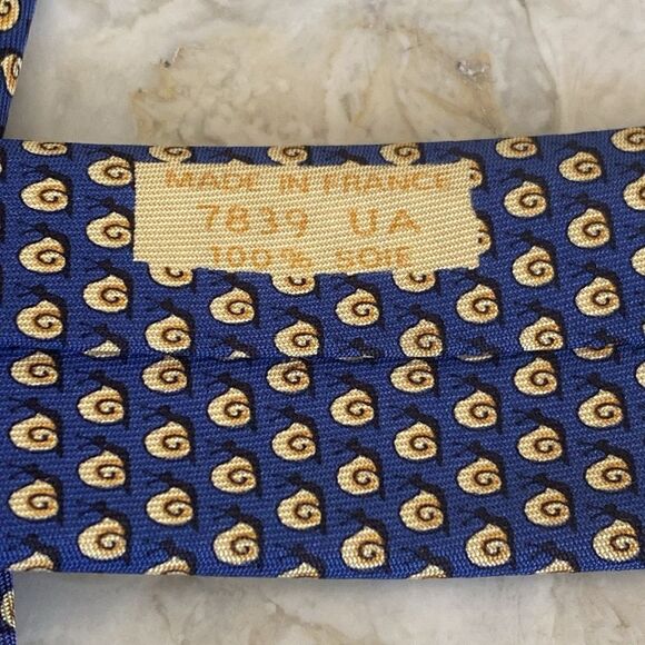 Hermès 100% Silk Tie “Snails” - Picture 11 of 12